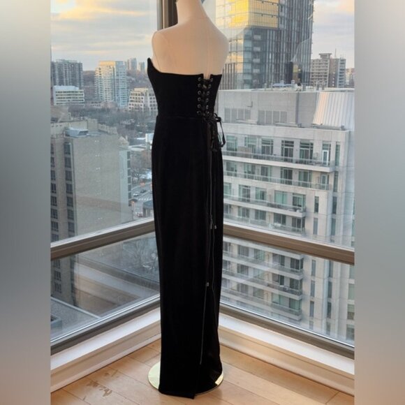 🆕 BRONX & BANCO 🧿 NWOT Florentina Corset Gown, Black Velvet, Sz M US 6 - Picture 9 of 13